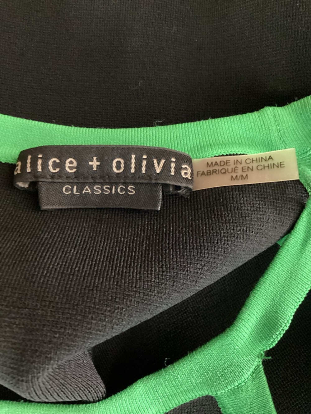 ALICE + OLIVA HIEDI HALTER TOP Black and Garden Green Size M - Picture 11 of 11